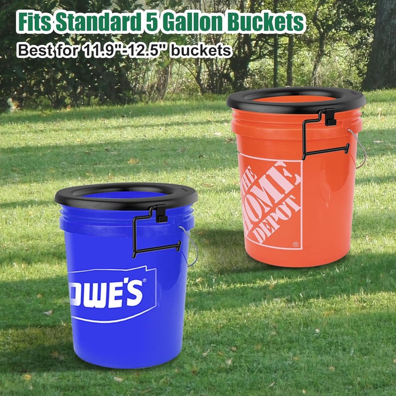 PAHTTO Bucket Toilet Seat, Portable Toilet Seat for 5 Gal Buckets, Camping Toilet Seat, Snap-on Toilet Seat for Outdoor, Camping, Hiking, Emergency, Car, Boat, RV Travel - Image 3